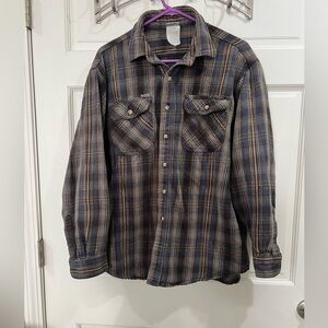 Vintage Rugged Outdoor Carhartt Plaid Button Down XL Union Made in USA